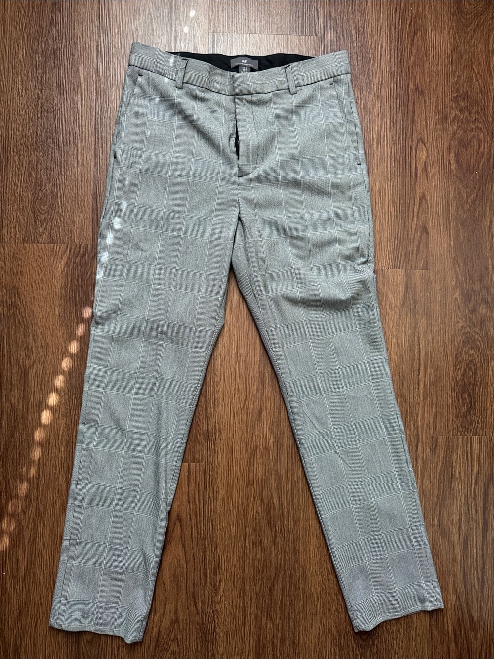 H&M Light Gray Windowpane Dress Pants